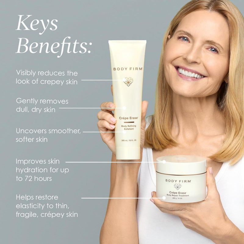 Body Firm Crepe Erase 2-Step Treatment, Anti Aging Face, Neck and Body Care With Aha Bha Pre-Exfoliator & Firming Cream, Hydration & Collagen Support, Gentle Skin Care for Women, 10 Oz - Image 2